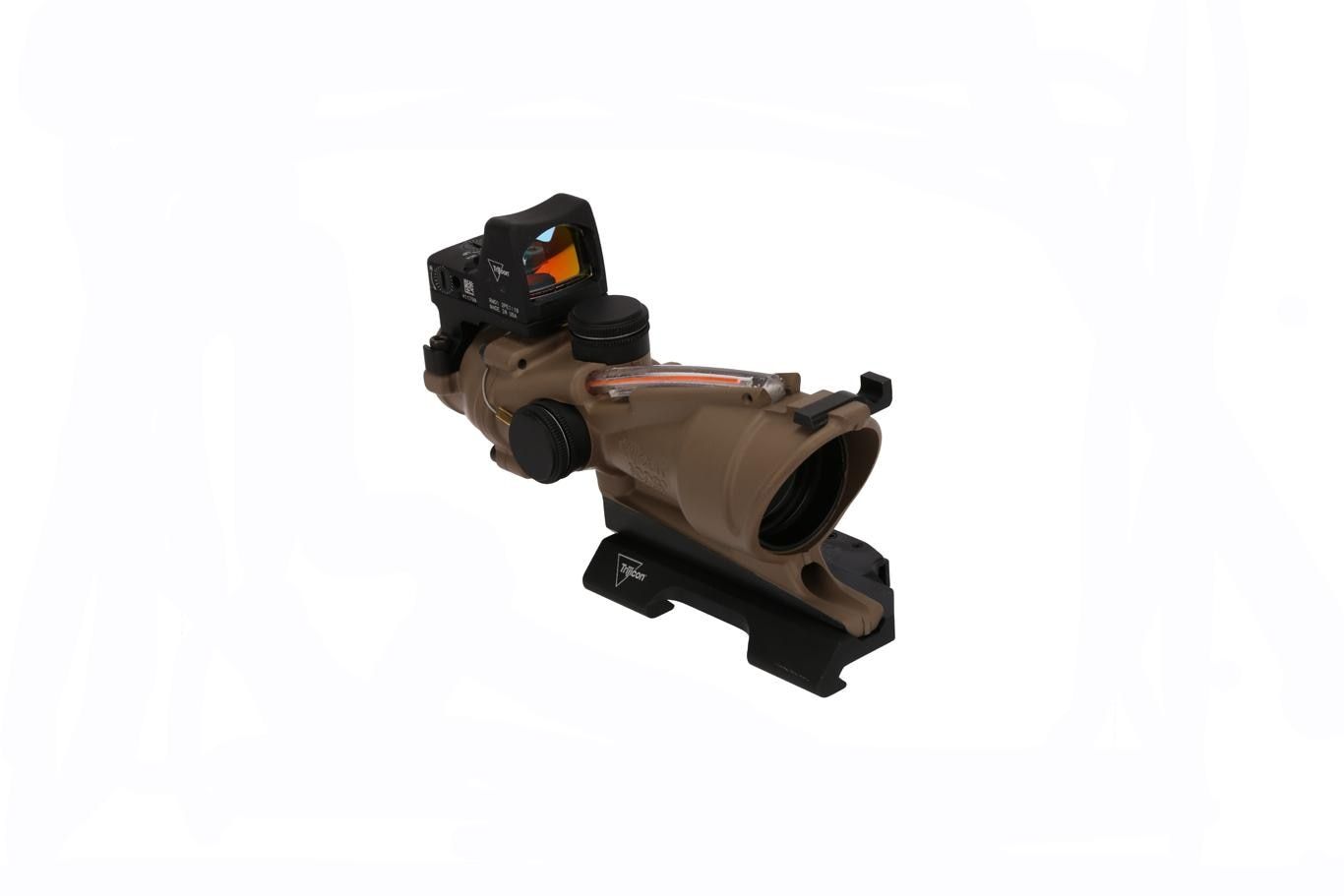 Trijicon ACOG 4x32 Scope FDE with RMR Type 2 - Dual Illuminated